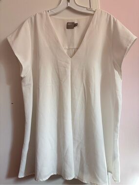 ASOS White V-Neck Cap Sleeve Tunic Top